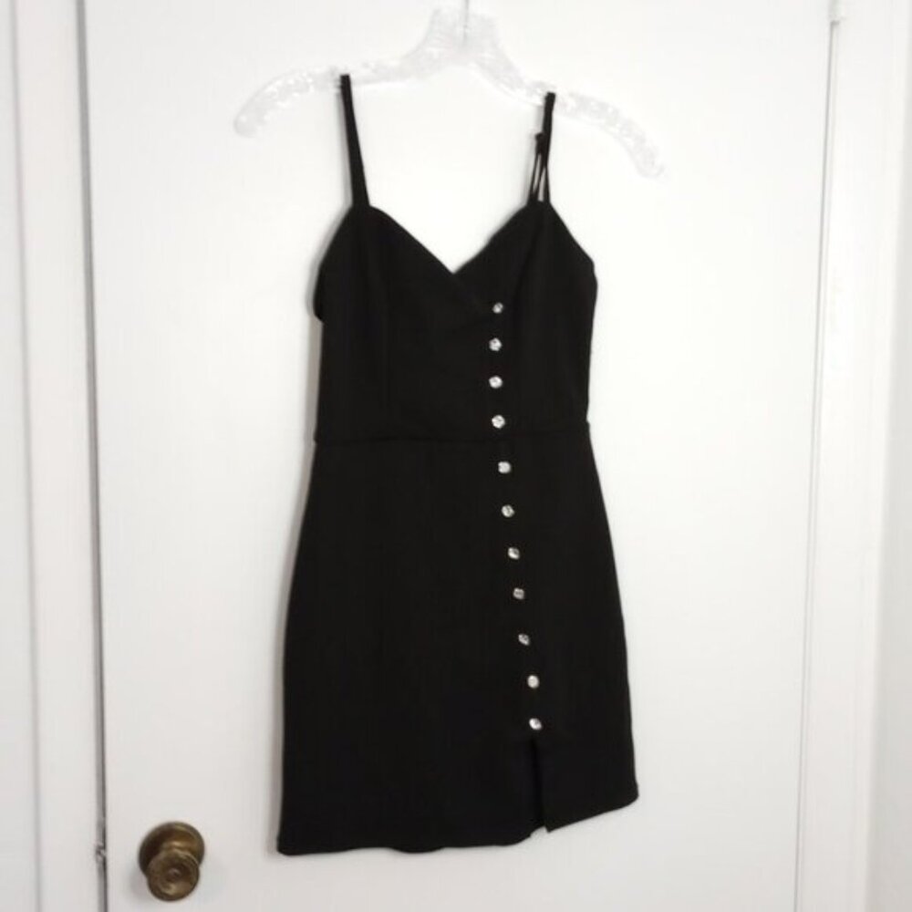 Trixxi Juniors Black Scuba Party Slip Dress NWOT